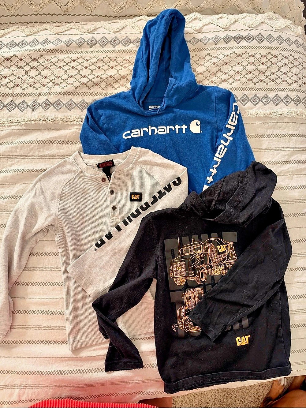 Carhartt Boys Long-Sleeve Graphic Logo Hoodie Bundle Blue & Black